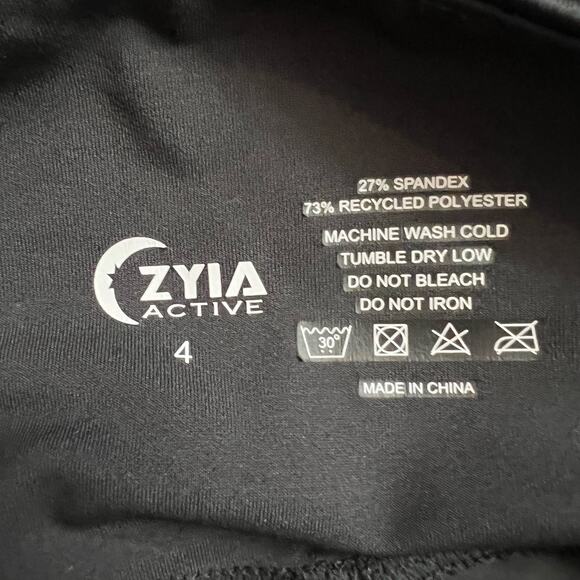 Zyia Leggings Womens 4 Black Stripe Crop Pants - Picture 5 of 8